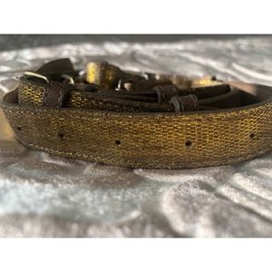 Gold Tone Glam Rock Leather Belt